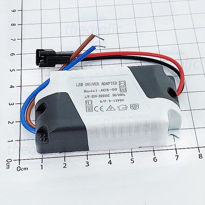 3-5W LED Power Supply Plastic Case, Input 85-265VAC, Output 9~18VDC