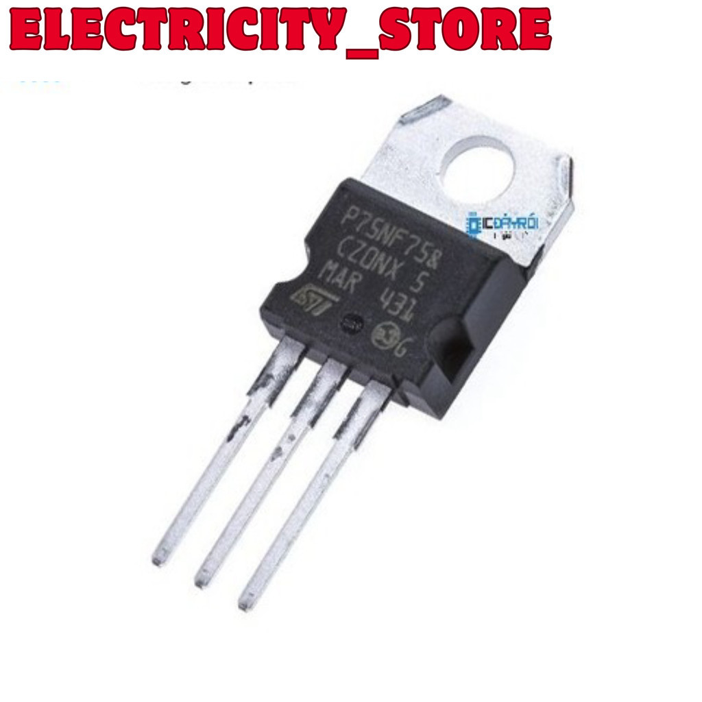 [2 ชิ้น]- P75NF75 MOSFET N-CH 80A 75V