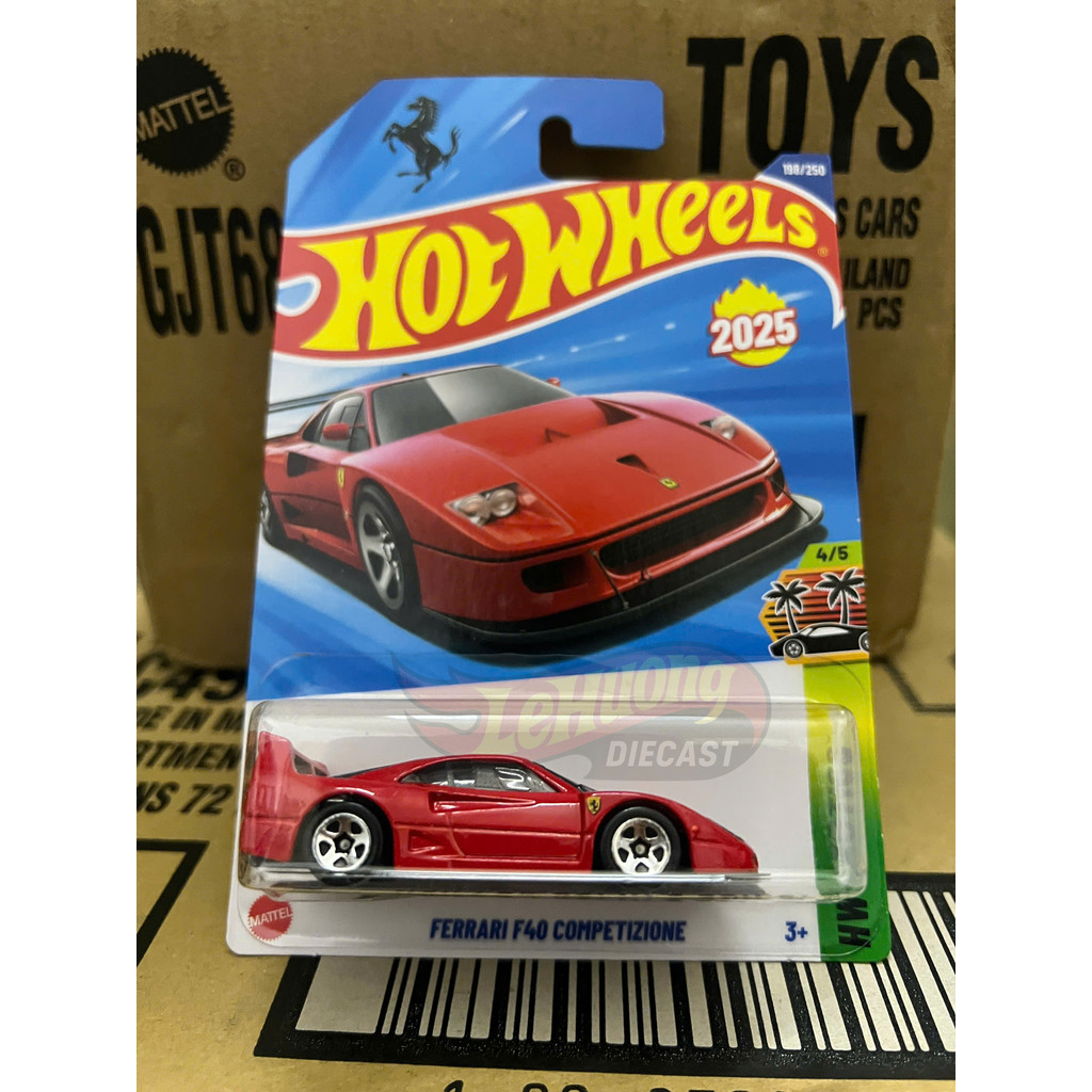 LeHuong Diecast - Hot Wheels Ferrari F40 Competizione (สีแดง) รถโมเดล