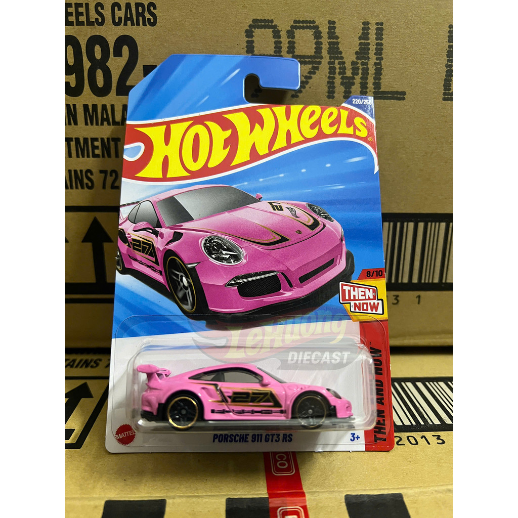 LeHuong Diecast - Hot Wheels Porsche 911 GT3 RS สีชมพู รถโมเดล