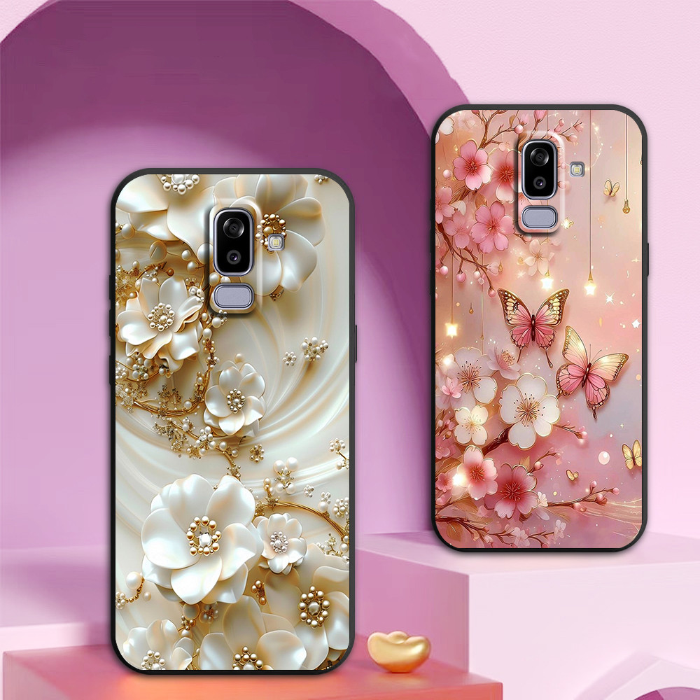 เคส Samsung J8 พิมพ์ลายดอกไม้สวยงาม