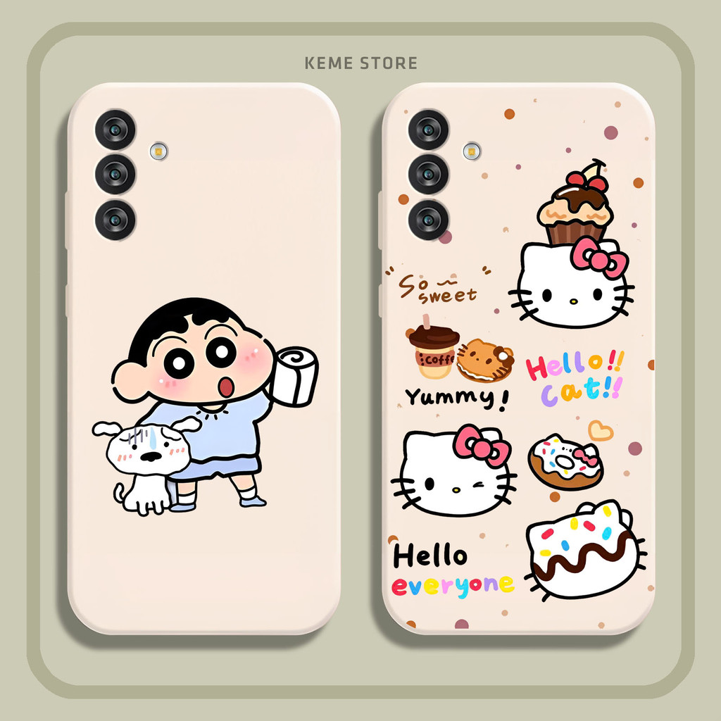เคส Samsung M13 / M23 / M52 / F23 พร้อม shin hello kitty พิมพ์ลายโดราเอมอน