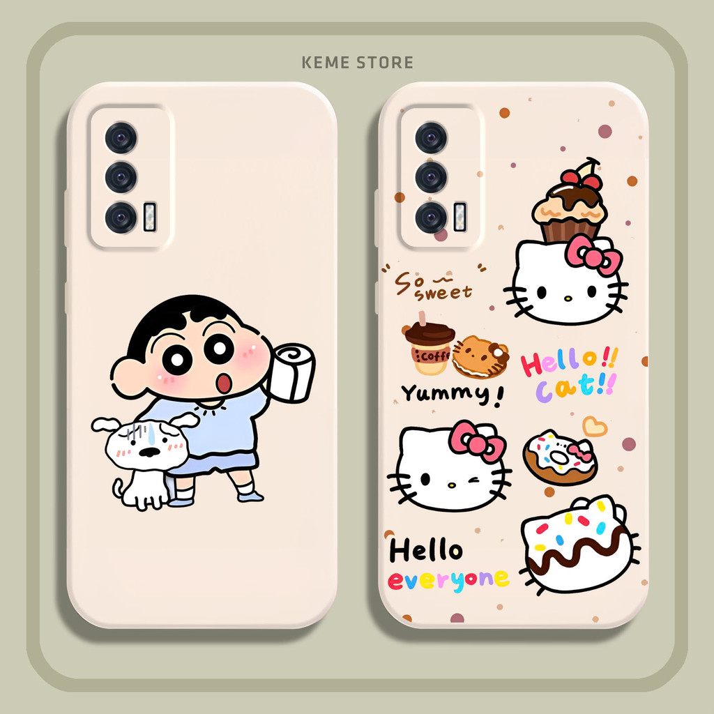 เคส Vivo IQOO Neo 5 / IQOO 7 พร้อมหน้าแข้ง hello kitty พิมพ์ลายโดราเอมอน