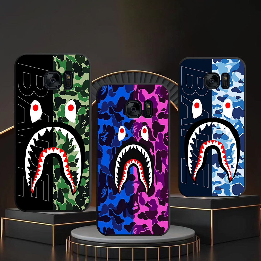 เคส Samsung S6 / S6 Edge / S7 / S7 Edge / Note 5 / Note FE + ลายลายพราง shark bape