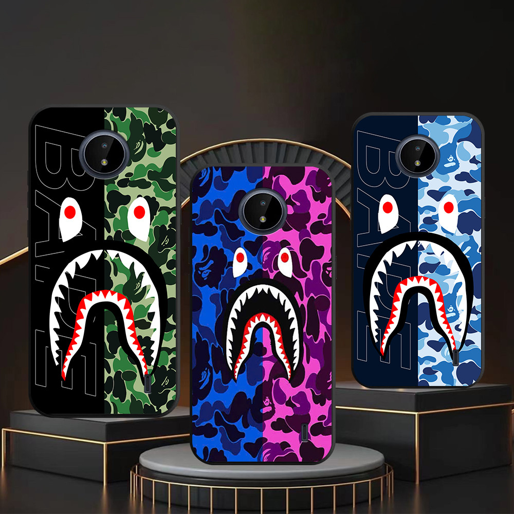 เคส Nokia 3.4 / G10 / C20 / C30 / C21 Plus พิมพ์ลายลายพราง bape shark
