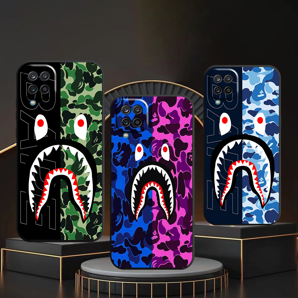 เคส Samsung A12 / M12 / A22 4G / A22 5G / M32 พิมพ์ลายลายพราง shark bape
