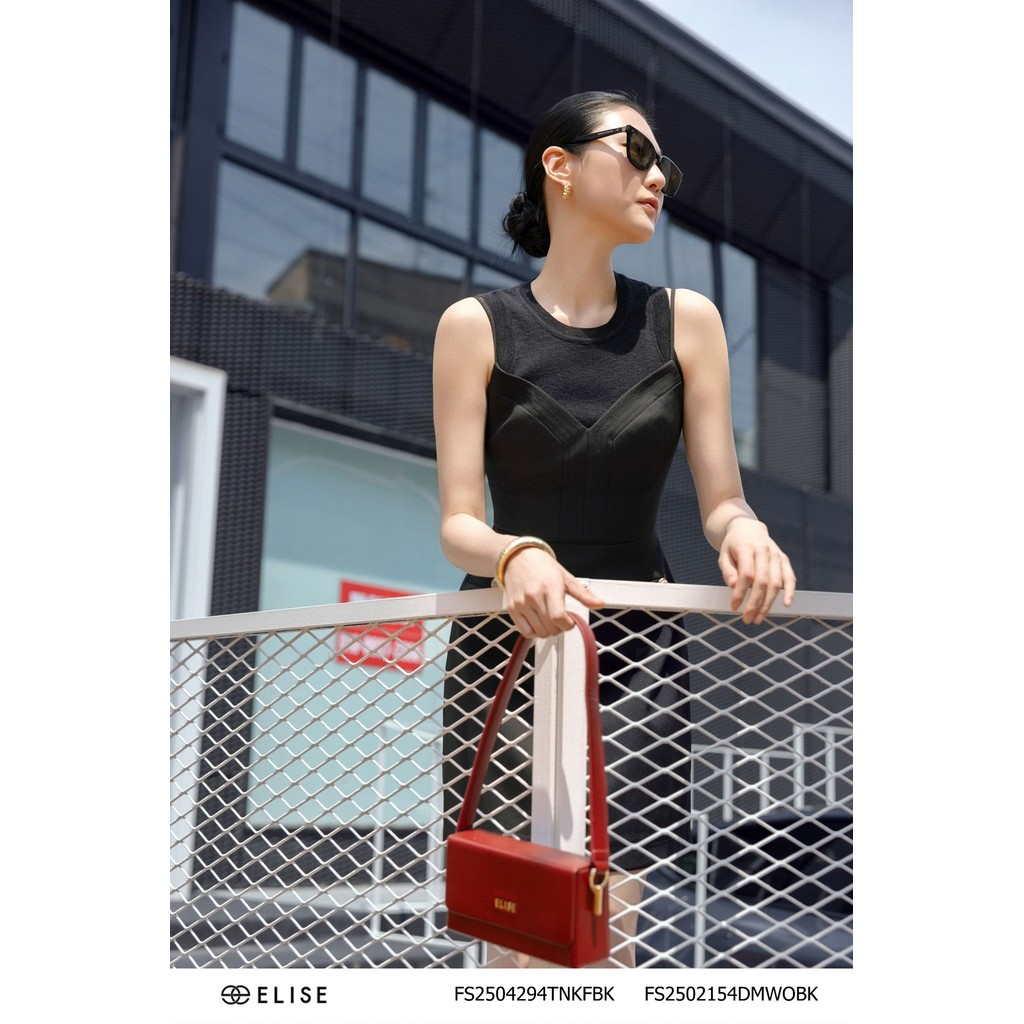 เสื้อเชิ้ต Elise FS ดีไซน์สีดําแขนกุด mongtoghi2504294TNKFBK (O2O)