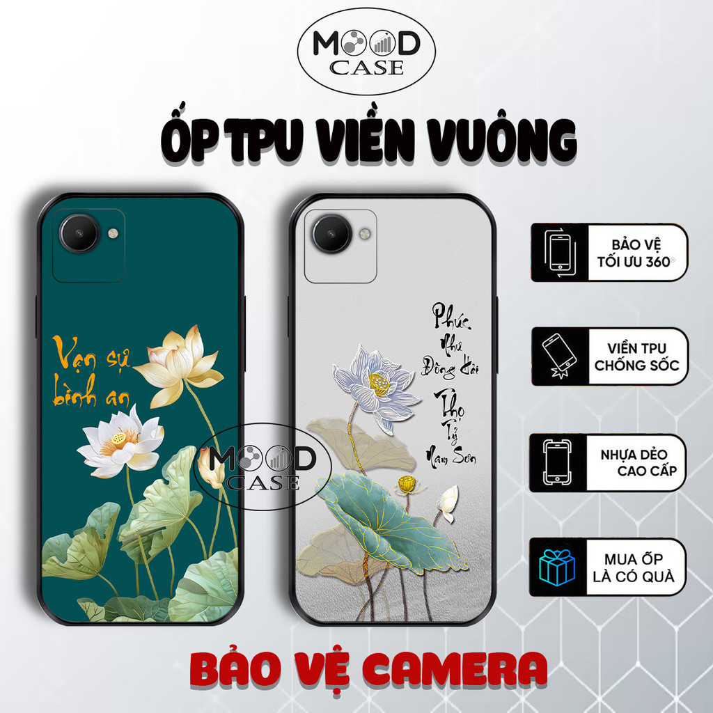 เคสยืดหยุ่น Realme C30, C30s พร้อมการประดิษฐ์ตัวอักษรเวียดนาม Tam An hpa lotus