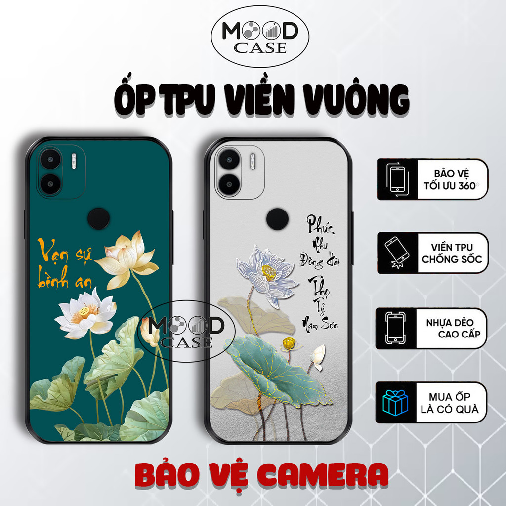 Redmi A1, A2, A1+, A2+ Plus, Poco C51 เคสพร้อมการประดิษฐ์ตัวอักษรเวียดนาม Tam An hpa lotus