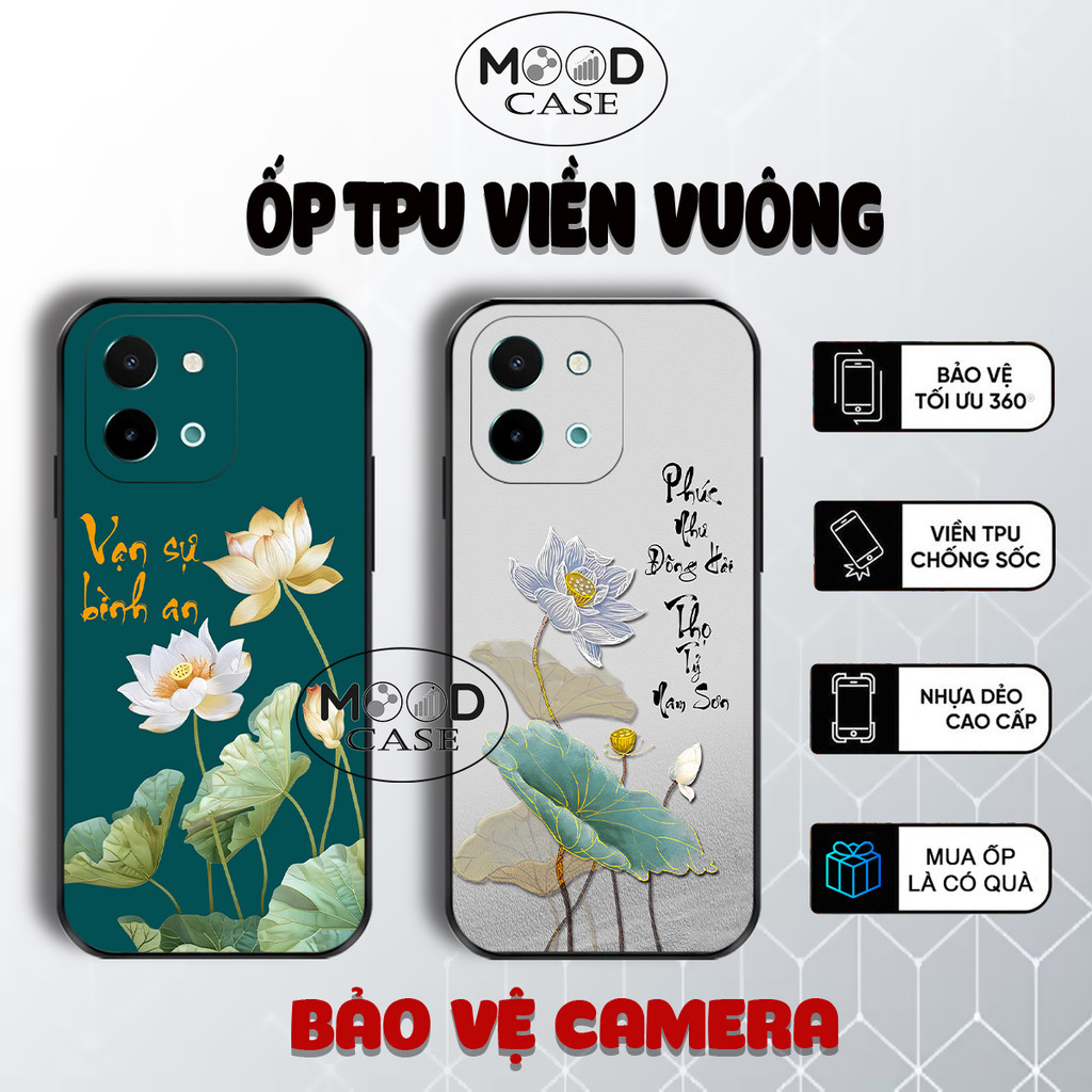 เคสยืดหยุ่น Vivo Y28 4G พร้อมการประดิษฐ์ตัวอักษรเวียดนาม Tam An hpa lotus