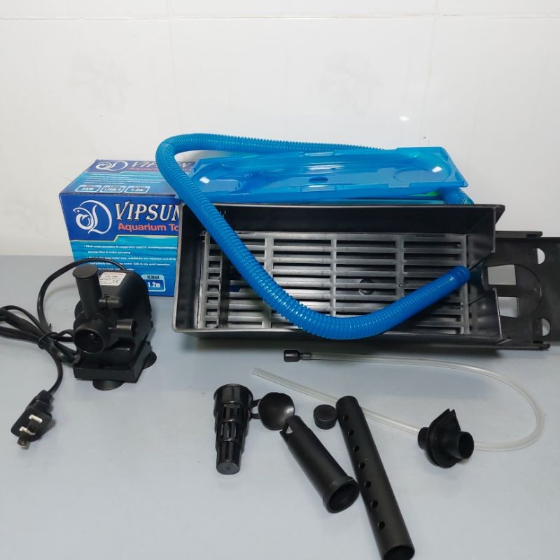 VS388 เครื่องกรองน้ําทําความสะอาดตู้ปลา ฟรีไส้กรองผ้าฝ้าย {VS-388} (V)