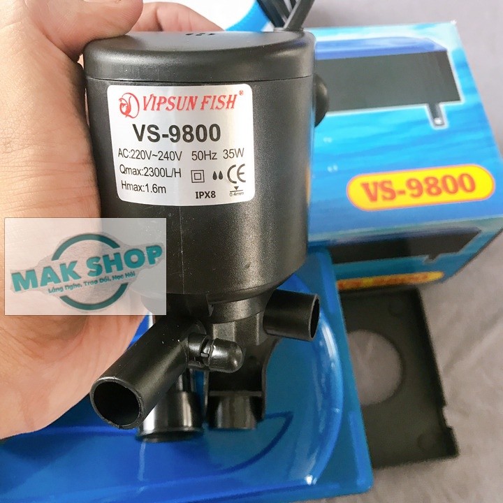 ปั้มน้ําตู้ปลาครบชุด 35W vs-9800, For 1m-1m4 Pond รวมถึงตะแกรงกรอง Cotton รับประกัน 3 เดือน (V)