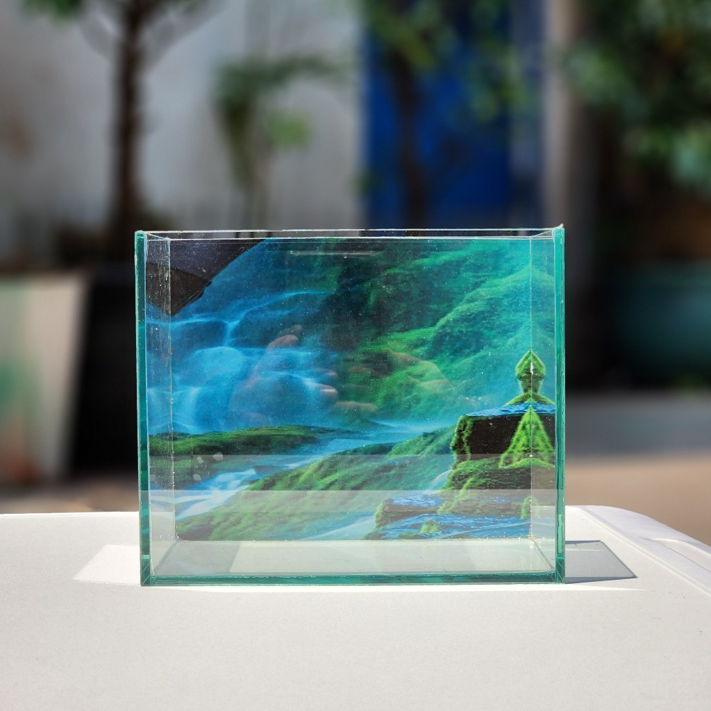 (CD )ตู้ปลาจิ๋ว ตู้ปลา Betta Gobby 18x12x15 หักระหว่างการขนส่ง