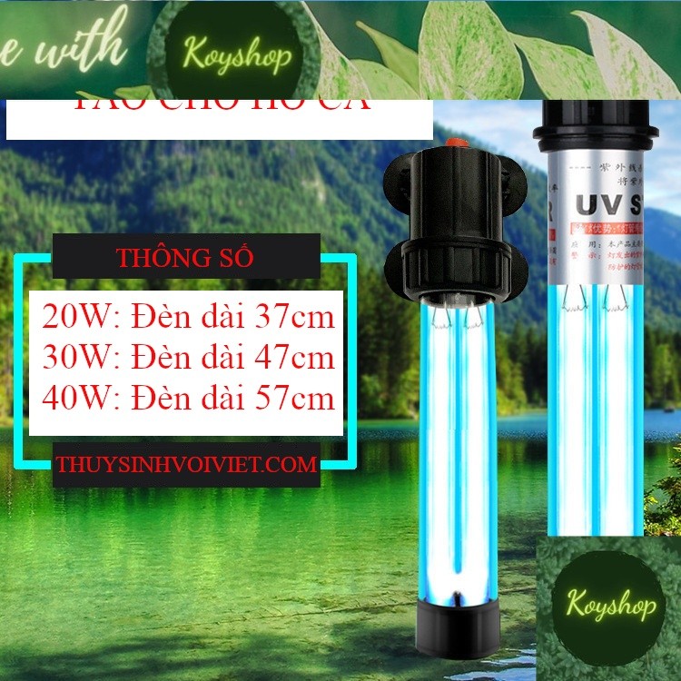 (CD )หลอดฆ่าเชื้อโรค UV แบบคู่สําหรับตู้ปลา POWER 20,30,40 และ 60W, UV STERILIZATION KING