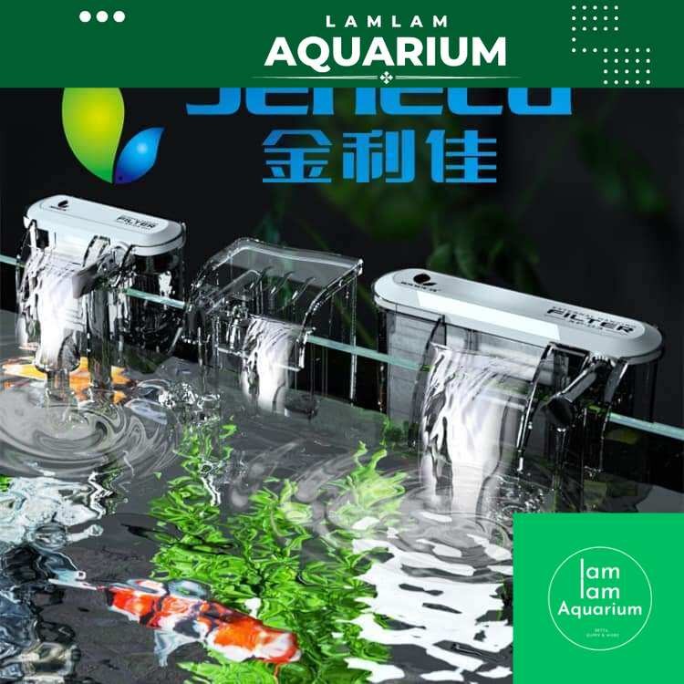 JENECA ตัวกรองน้ําตกแบบแขวนรวมกับพื้นผิวน้ําตู้ปลา Scum ดูด XP-03, XP-05, XP-06, XP-07, XP-08, XP-09