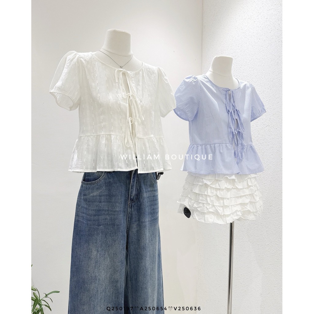 WGWE WGWE | วิลเลียม - เสื้อผูกเชือกลายริ้ว 345