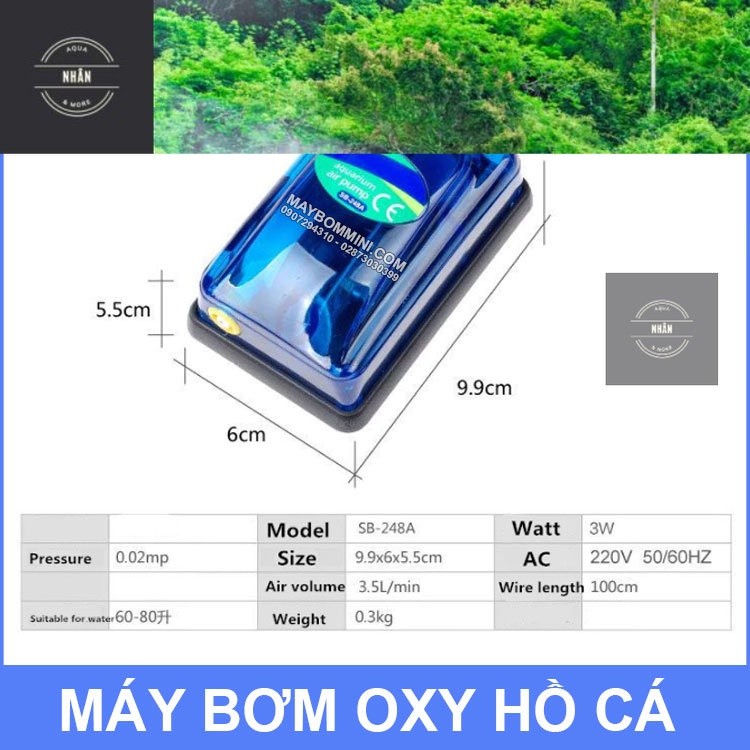 OXY (SH) VIPSUN VS348A 5W 2 หัวฉีดออกซิเจน bubbler สําหรับเครื่องออกซิเจนตู้ปลา vs-348a - Nhan Aqua