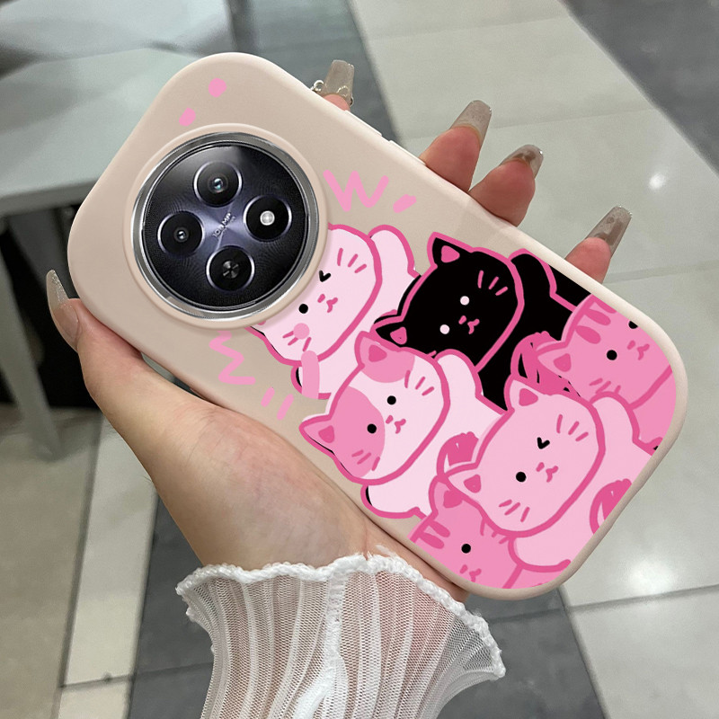 Realme 12 4G 12 5G 12 Plus 13 11 Pro 11X C67 P1 5G Narzo N65 70X 70 Pro 60X 5Gกรณีแมว/กระต่ายขนาดเล็