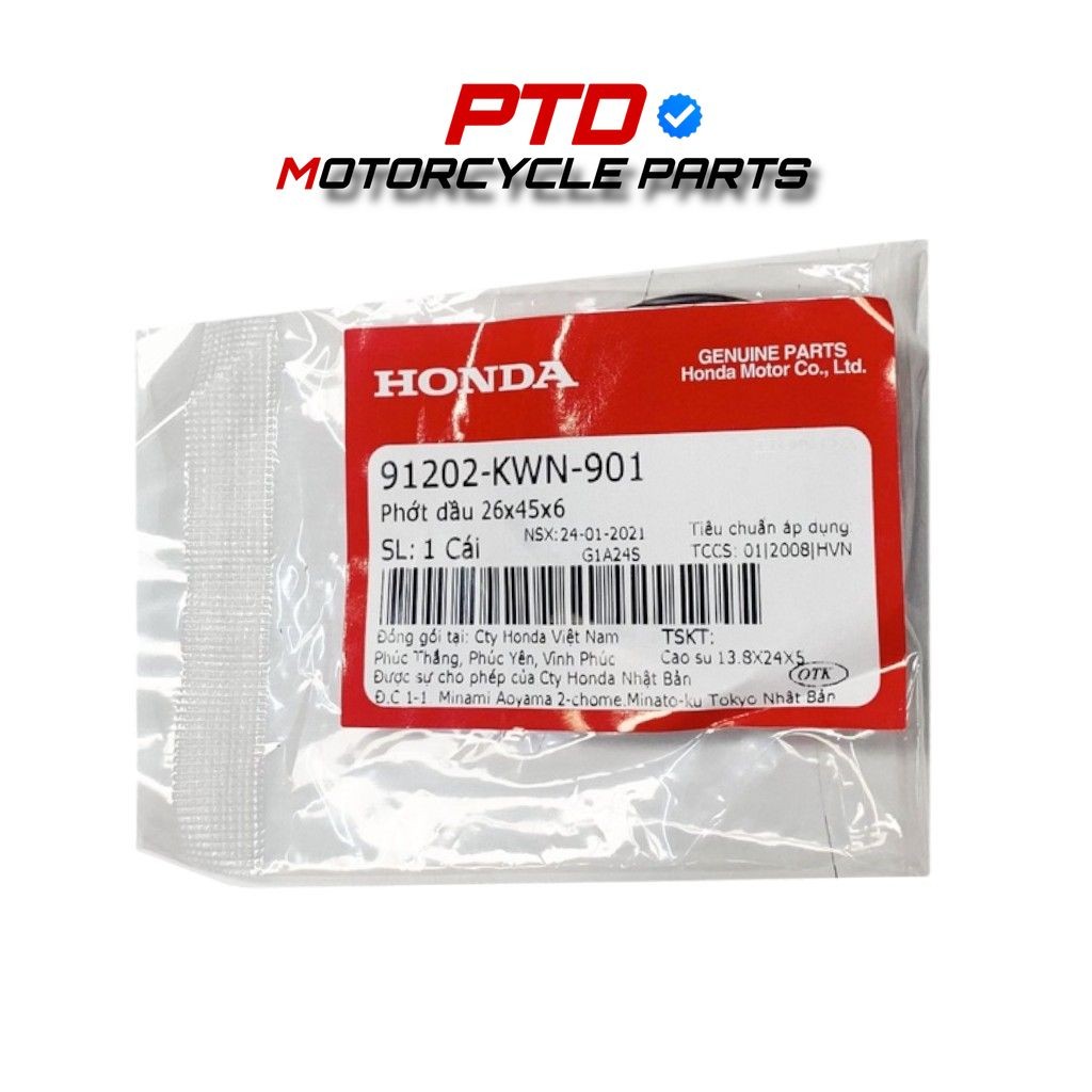ซีลน้ํามัน HONDA 26x45x6 ใช้สําหรับหลายยานพาหนะ91202-KWN-901)