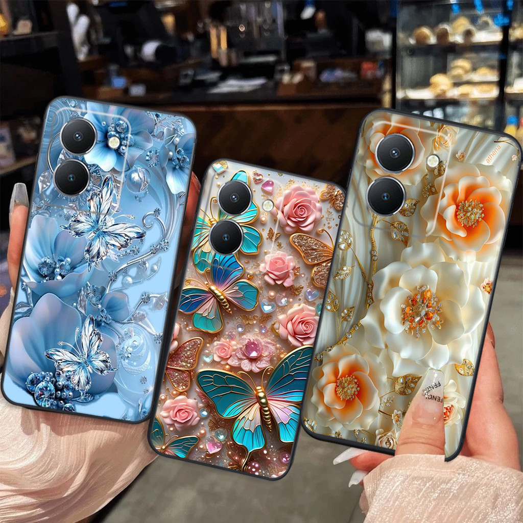เคส Vivo Y36 / Y76 / Vivo Y78 / VIVO Y78 5G พิมพ์ลายดอกไม้สวยงาม หรูหรา โดดเด่น อินเทรนด์