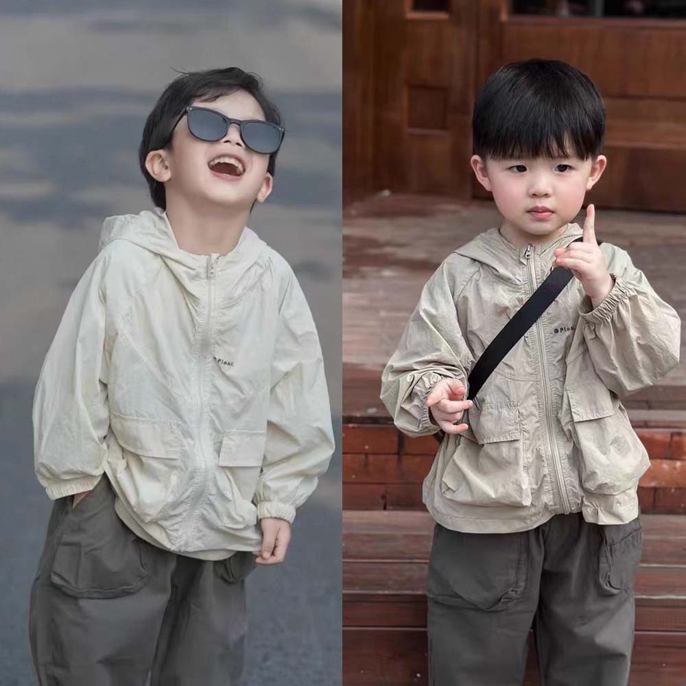 (VNTK) เสื้อแจ็คเก็ตลม 1 ชั้นเบาพิเศษพร้อมกันแดดและกันลมสําหรับเด็ก - AK074