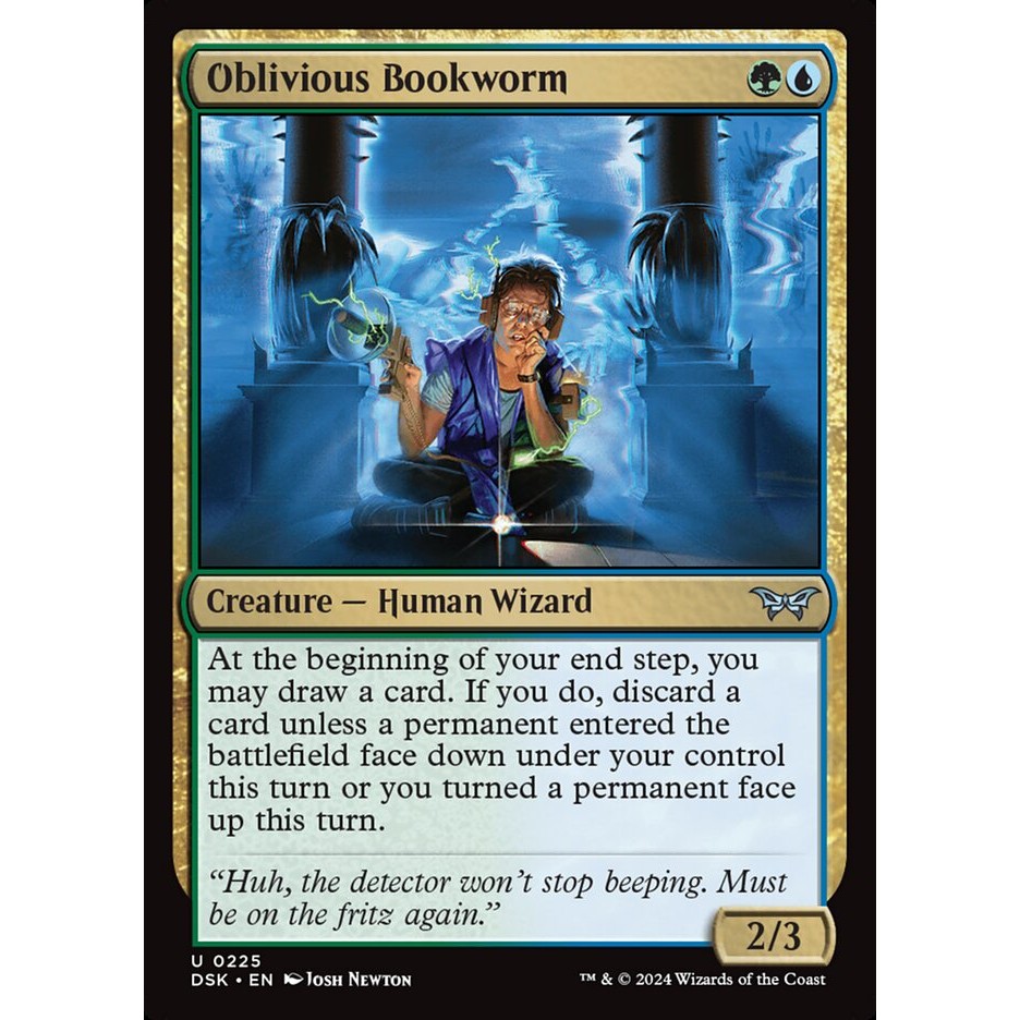 Oblivious Bookworm - uncommon - ปกติ - DSK - 225 - (Uncom, Common) - Magic The Gathering