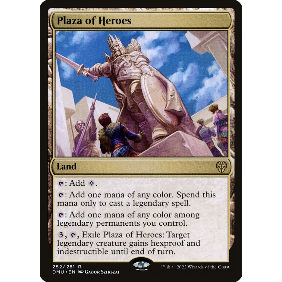 Plaza of Heroes - หายาก - ปกติ - DMU - 252 - Land (หายาก,mythic) - Magic The Gathering