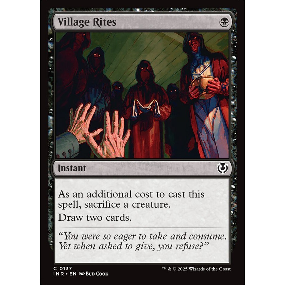 Village Rites - คอมมอน - ธรรมดา - INR - 137 - (Uncom, Common) - Magic The Gathering