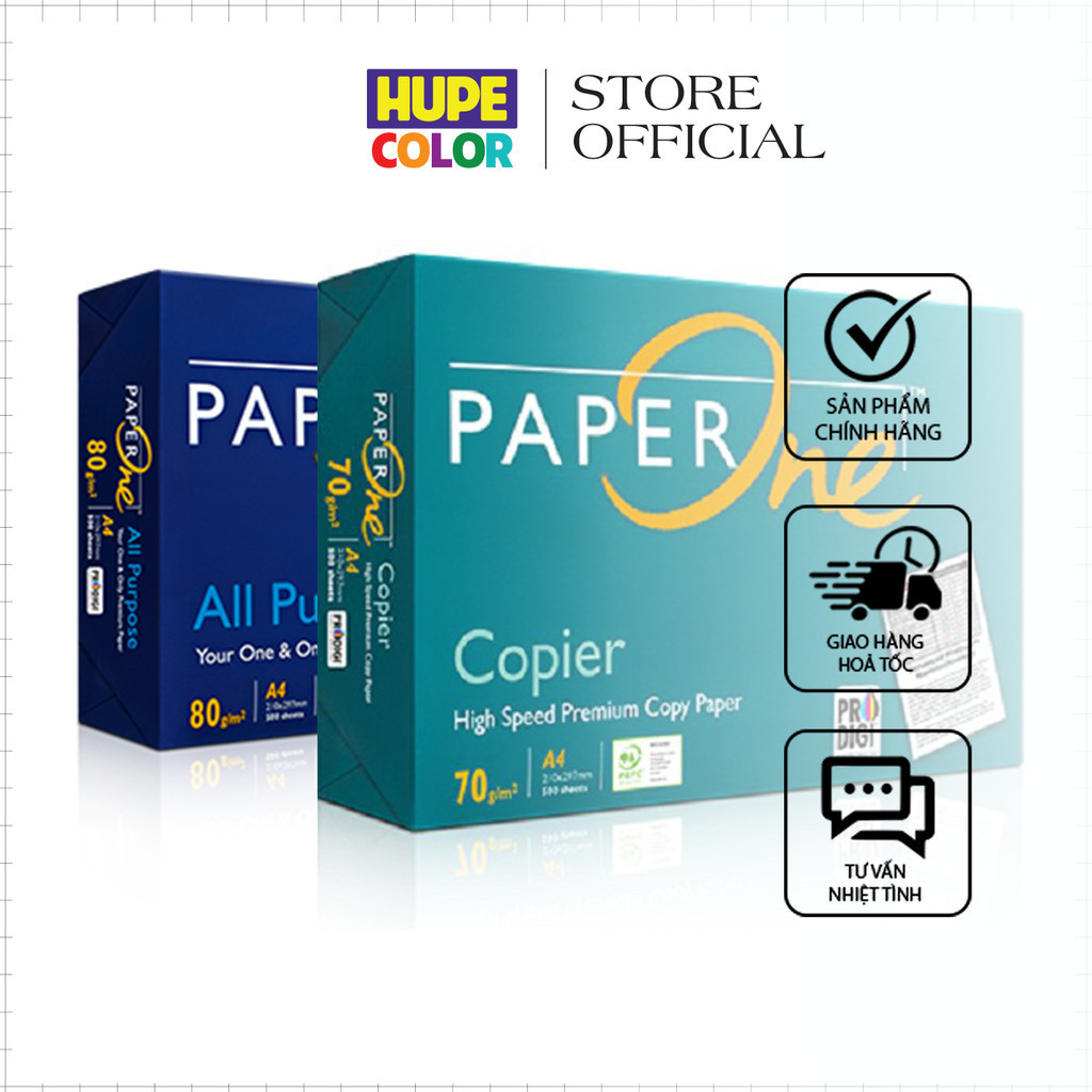 A4 PaperOne 500 แผ่น ราคาถูก DL 70 แกรม/80 แกรม สีขาวสว่าง (1 รีม) หนา สะดวก