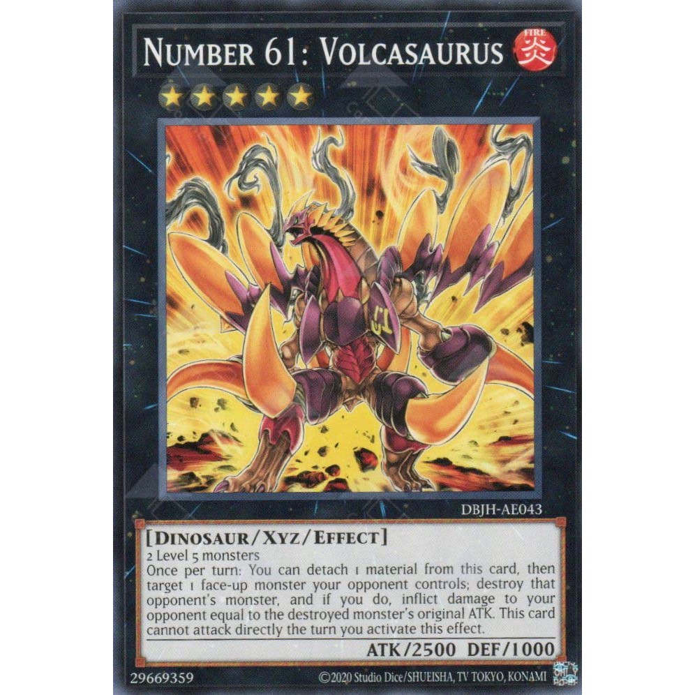 [ การ์ด Yugioh ของแท้ ] DBJH-AE043 หมายเลข 61: Volcasaurus - ทั่วไป