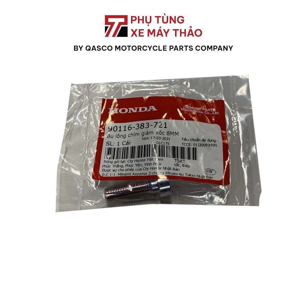 น็อตจมโช๊ค ฮอนด้า 8 ตัวที่ใช้ร่วมกันโดยรถมากมาย |90116-383-721