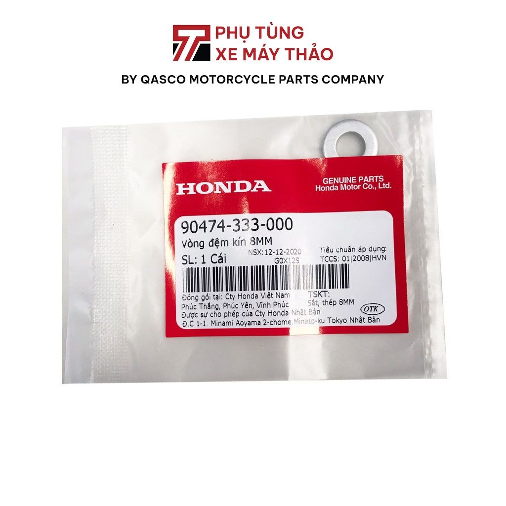 แหวนปิดผนึก ฮอนด้า สําหรับรถหลายรุ่น 8มม |90474-333-000_467