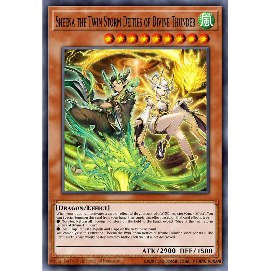 [Yugioh Funny Shop] การ์ด 1 ใบ BPRO-EN027 - Shiina the Twin Storm Deties of Divine Thunder - Secret 