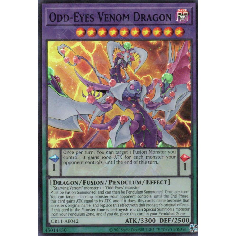 Yugioh! การ์ด - CR11-AE042 - มังกรพิษ Odd-Eyes