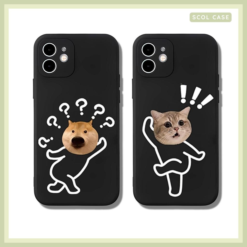 เคส iPhone คู่ Cat Meme Doge สุดน่ารักสําหรับทุกเส้น 7/8/x/xs/11/12/13/14/15/16 plus/pro/promax