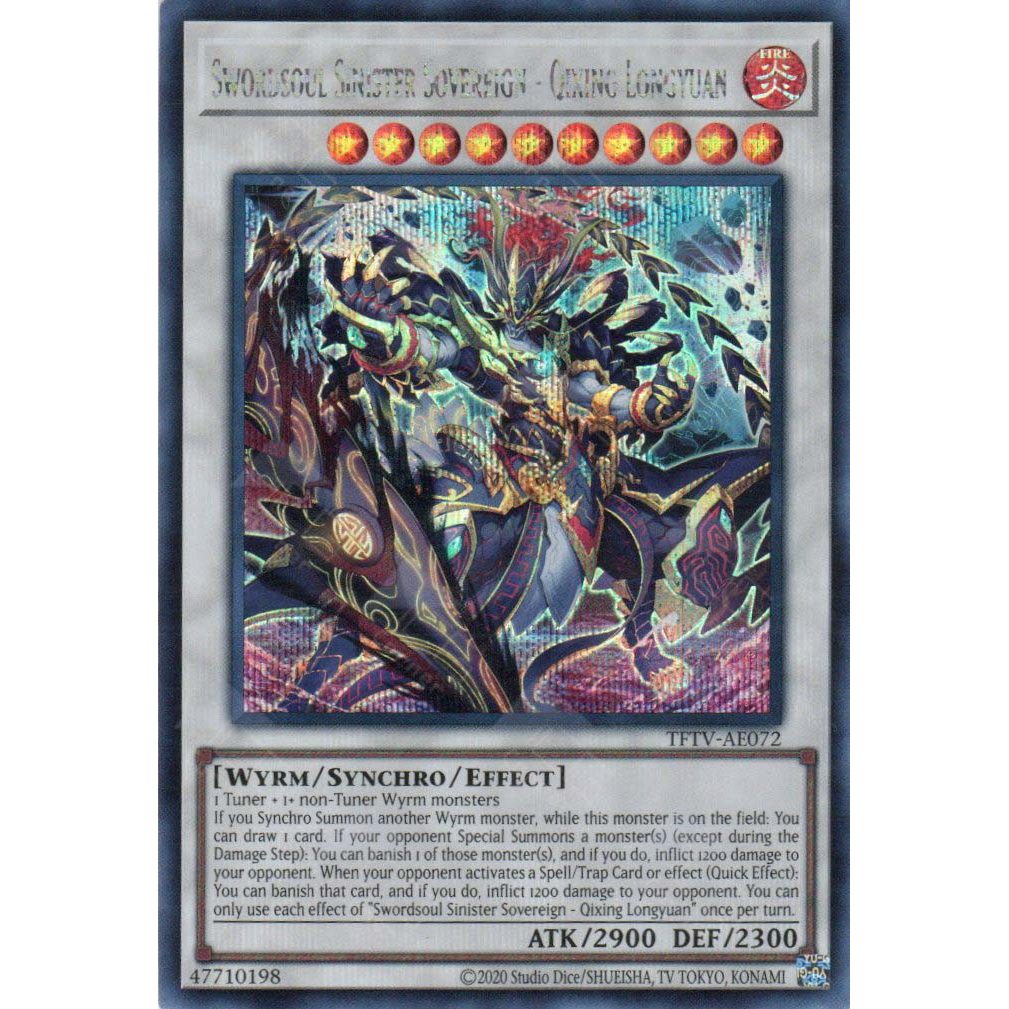 [ การ์ด Yugioh ของแท้ ] TFTV-AE072 Swordsoul Sider Sovereign - Qixing Longyuan - Secret Rare
