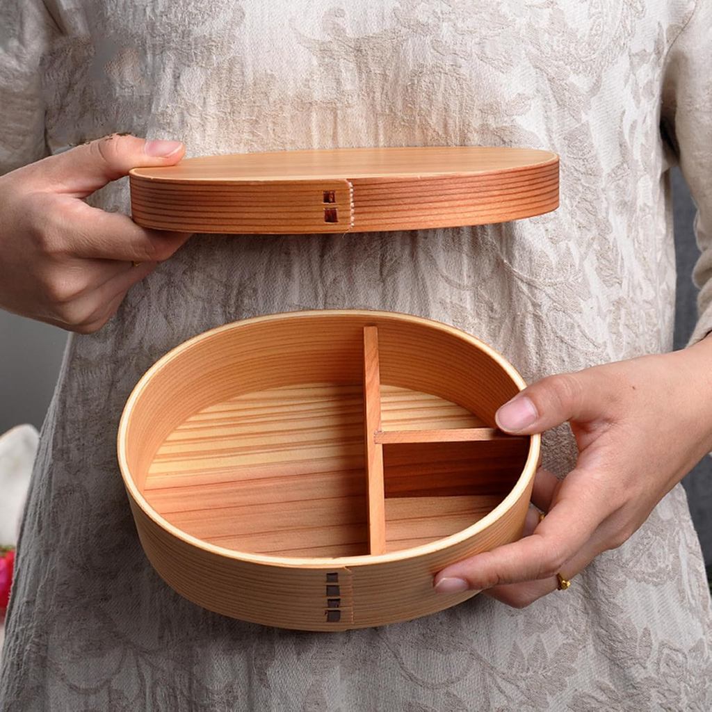 High quality products Directly from Japan Bento Box, Wooden Lunch Box with Divider Plate, Bento Box,