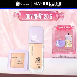 [Bộ trang điểm] Phấn Phủ Nền Linh Hoạt SuperStay 30H Flex Powder 9G và Kem nền Superstay Lumi Matte Maybelline New York